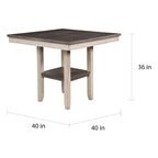 Merichleri Rustic Antique White Wood 5-Piece Counter Height Dining Set