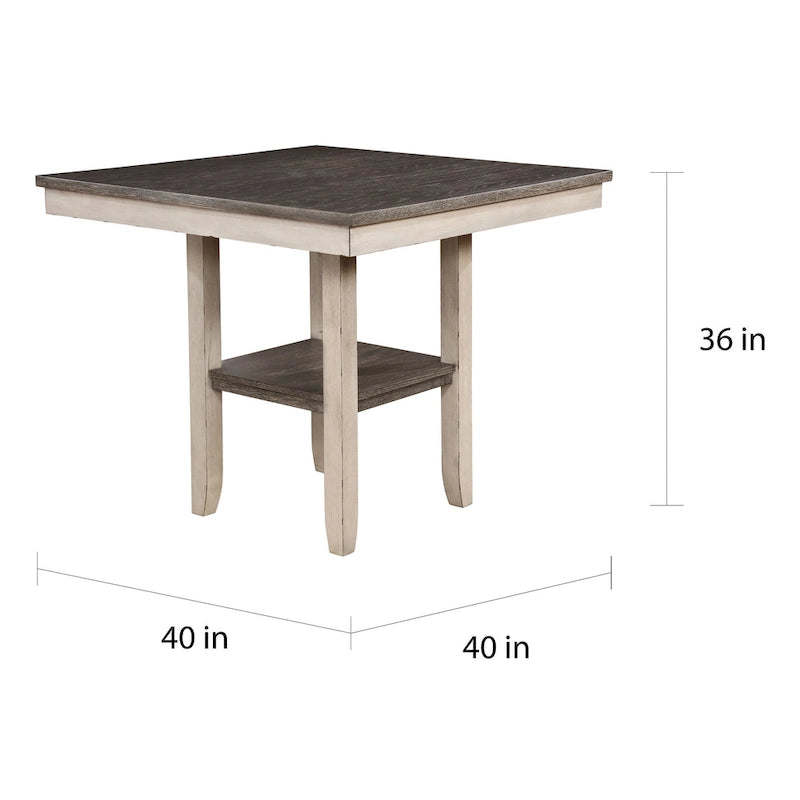 Merichleri Rustic Antique White Wood 5-Piece Counter Height Dining Set