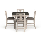 Merichleri Rustic Antique White Wood 5-Piece Counter Height Dining Set