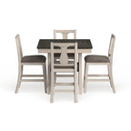 Merichleri Rustic Antique White Wood 5-Piece Counter Height Dining Set