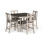 Merichleri Rustic Antique White Wood 5-Piece Counter Height Dining Set