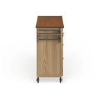 Puff Island Natural Finish 4-drawer Kitchen Cart
