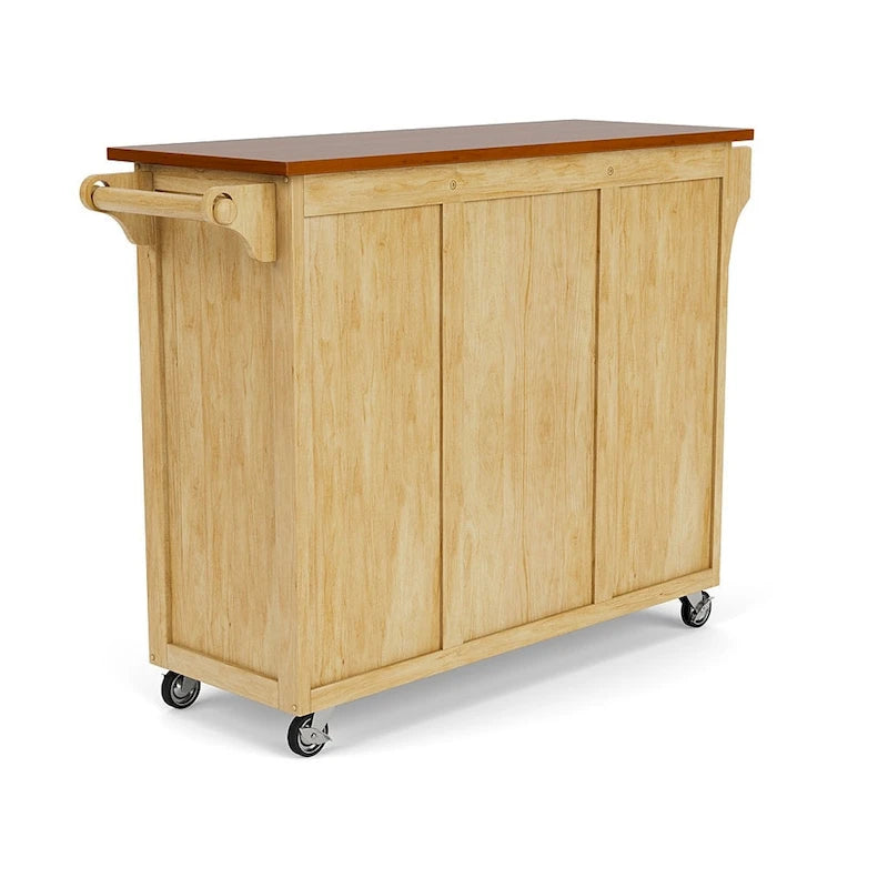 Puff Island Natural Finish 4-drawer Kitchen Cart