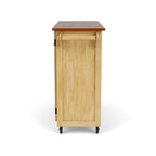 Puff Island Natural Finish 4-drawer Kitchen Cart