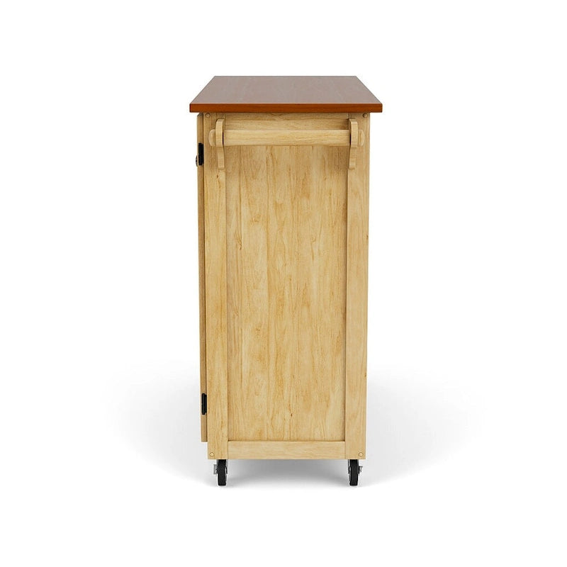 Puff Island Natural Finish 4-drawer Kitchen Cart