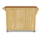 Puff Island Natural Finish 4-drawer Kitchen Cart