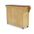 Puff Island Natural Finish 4-drawer Kitchen Cart