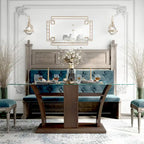 Bind Contemporary Cherry 72-inch Glass Top Dining Table