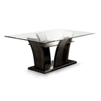 Bind Contemporary Cherry 72-inch Glass Top Dining Table