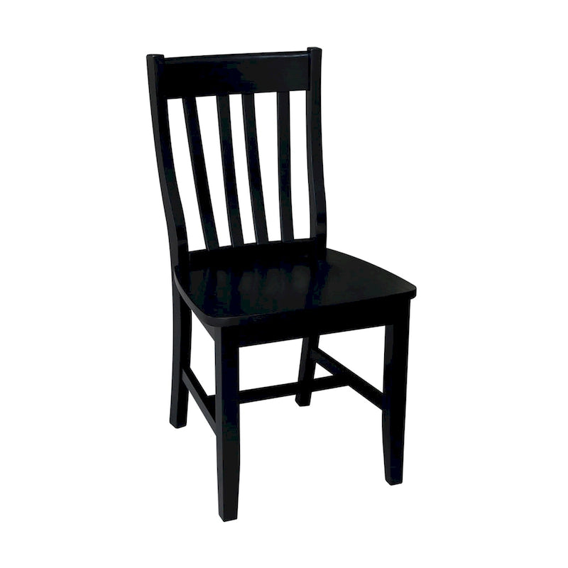 Dining Essentials Black Table and Schoolhouse Chair 5-piece Dining Set