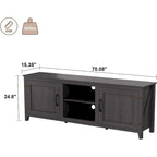 70 inch Modern TV Cabinet with Shelves, Media Entertainment Center with Doors-Black - M