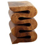 Wave Verve Accent Snake Table 12x14x20 in H Walnut Oil - 12 x 14 x 20