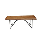 Alpine Furniture Live Edge Coffee/Cocktail Table - Light Walnut - 50Wx25.5Dx18H