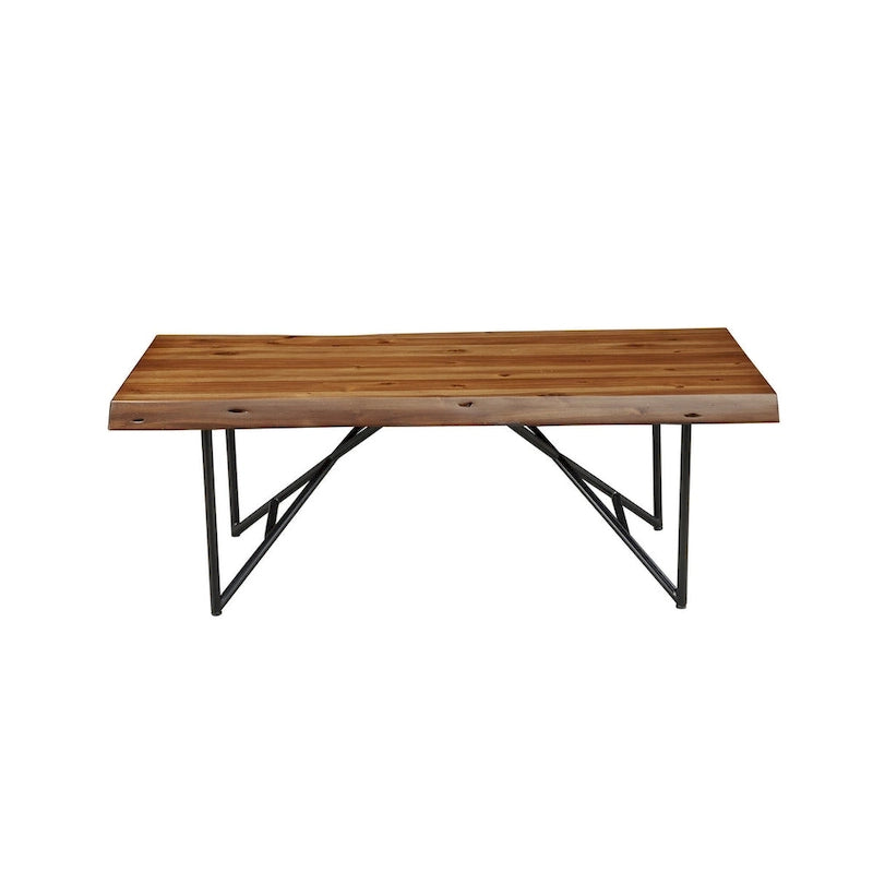 Alpine Furniture Live Edge Coffee/Cocktail Table - Light Walnut - 50Wx25.5Dx18H