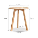 Round End Table Coffee Table 100% Natural Solid Oak Wood