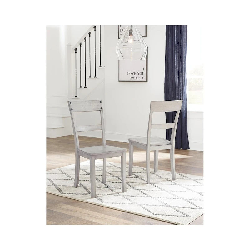 oratt Rustic Grey Wash Dining Room Chair (Set of 2)