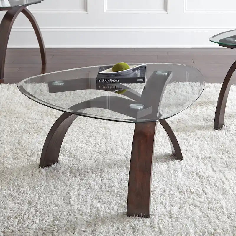 Perrin Contemporary Glass Top 3-Piece Occasional Set