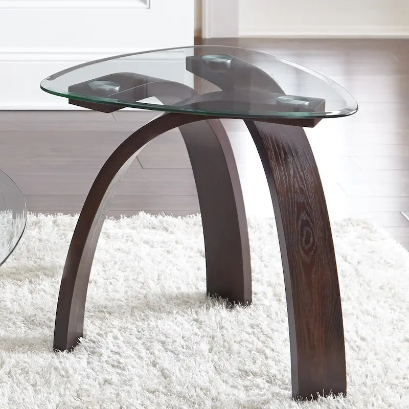 Perrin Contemporary Glass Top 3-Piece Occasional Set