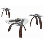 Contemporary Glass Top 3-Piece Occasional Set