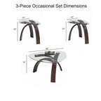 Contemporary Glass Top 3-Piece Occasional Set