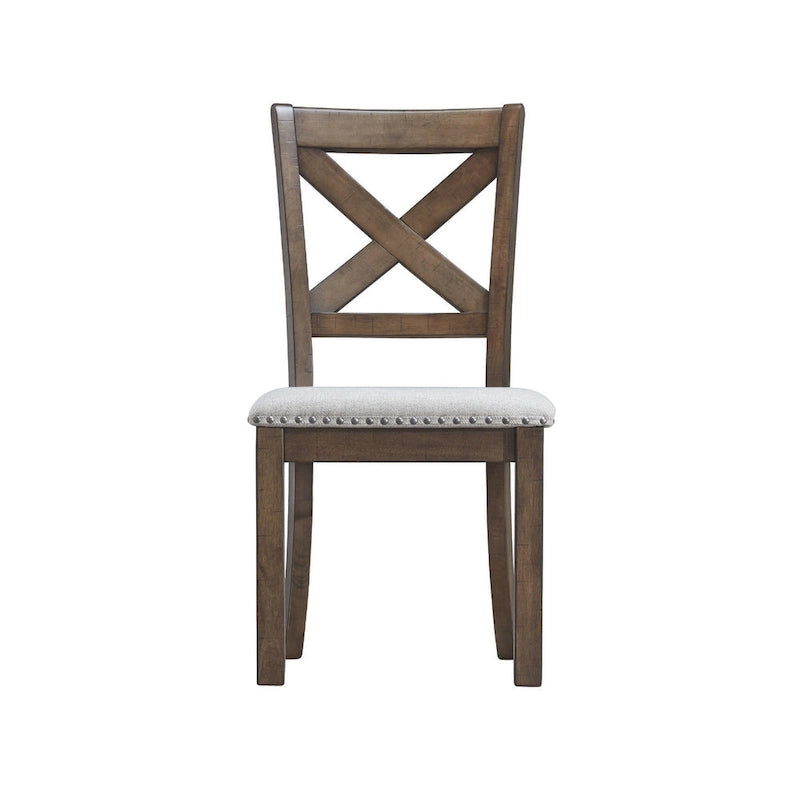 Moriville Beige Upholstered Nutmeg Finish Dining Side Chairs (Set of 2)