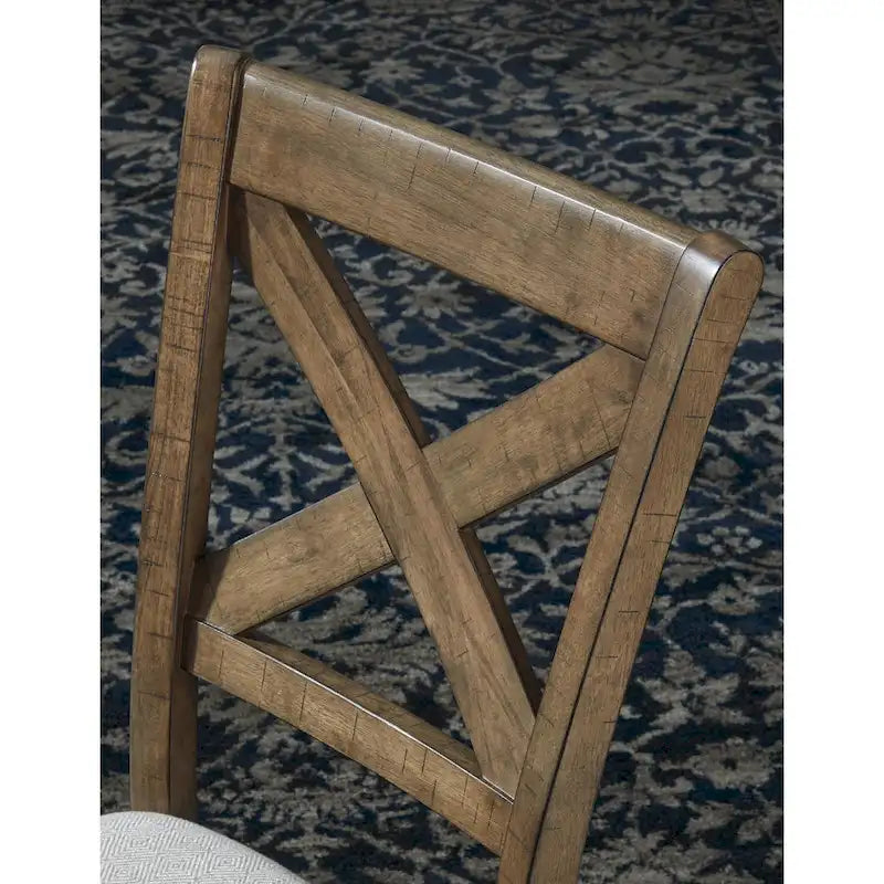 Moriville Beige Upholstered Nutmeg Finish Dining Side Chairs (Set of 2)