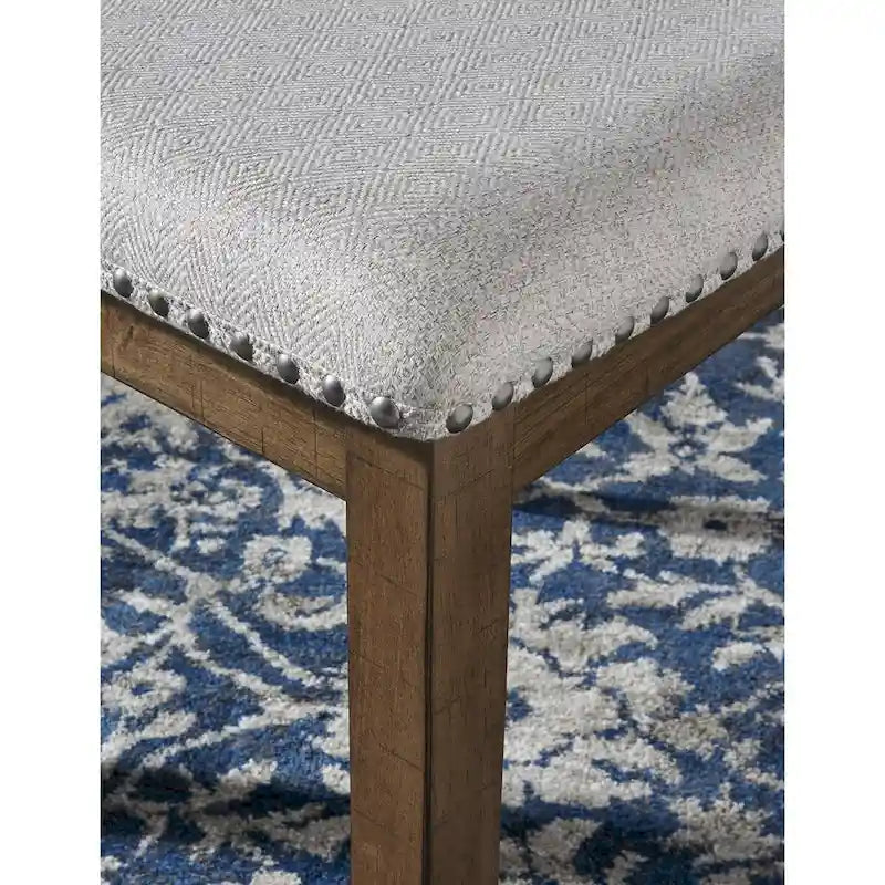 Moriville Beige Upholstered Nutmeg Finish Dining Side Chairs (Set of 2)