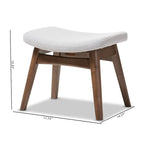 Baxton Studio Mid-Century Light Grey Fabric Upholstered Footstool