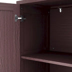 Functional 4-Door Rattan Decorative Storage Cabinet