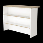 FM Furniture Crete Kitchen Island, Kitchen Bar with 3-Tier Shelves