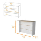 FM Furniture Crete Kitchen Island, Kitchen Bar with 3-Tier Shelves