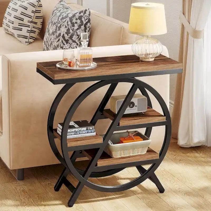 3-Tier End Table Side Table with Storage for Living Room