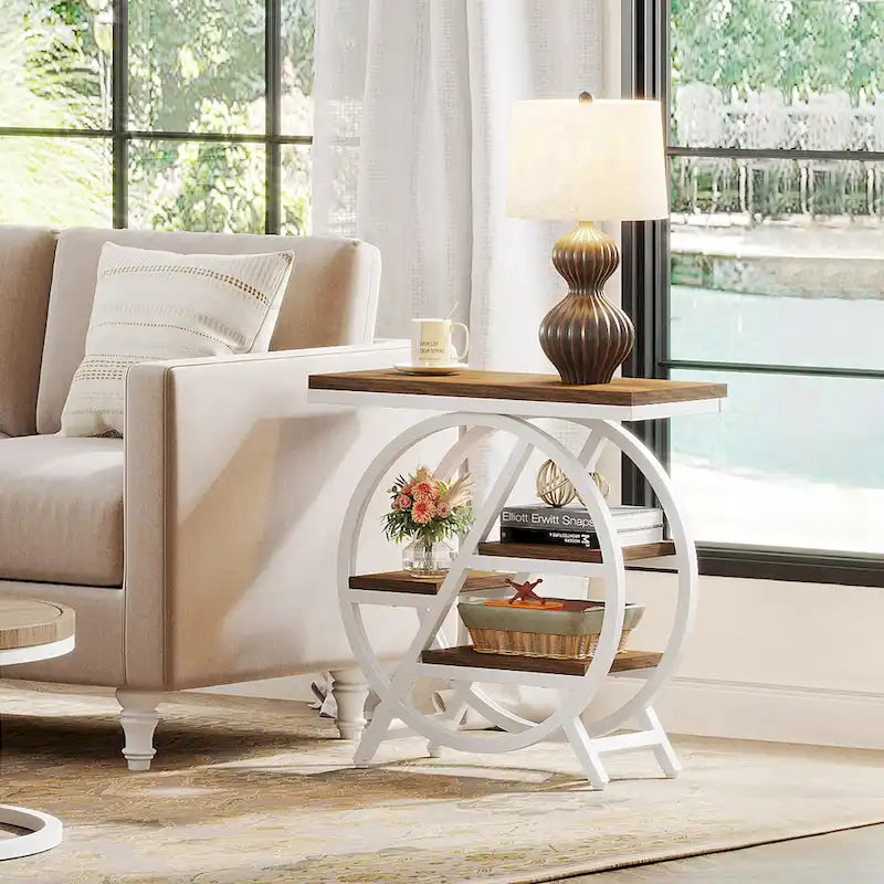 3-Tier End Table Side Table with Storage for Living Room