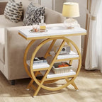 3-Tier End Table Side Table with Storage for Living Room