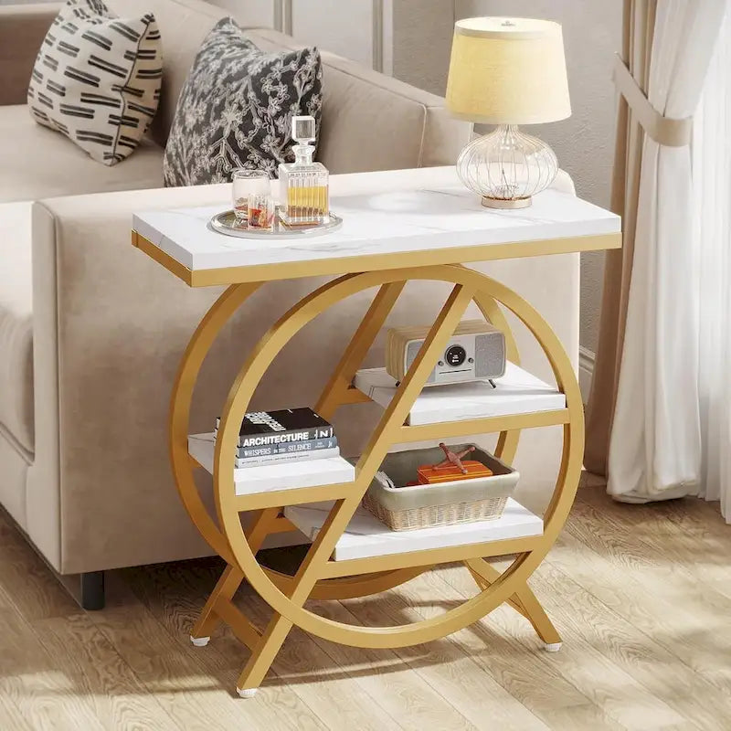 3-Tier End Table Side Table with Storage for Living Room