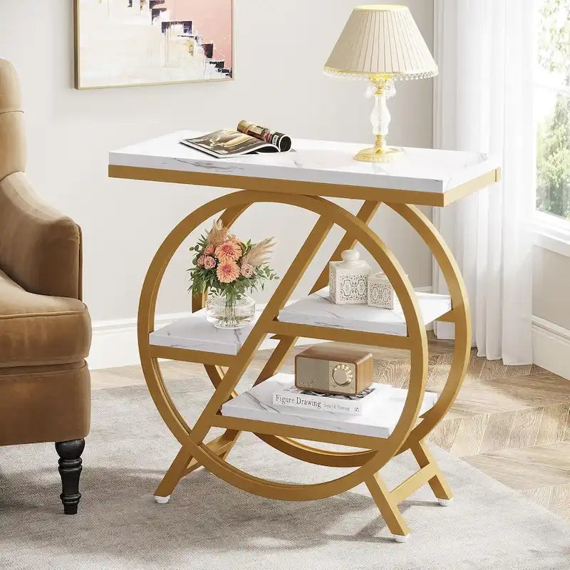 3-Tier End Table Side Table with Storage for Living Room