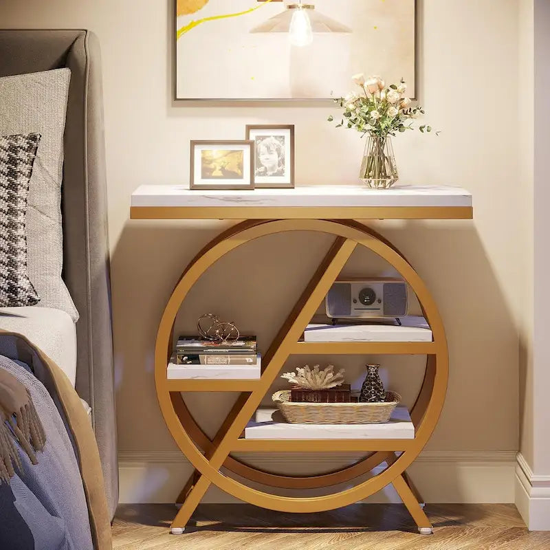 3-Tier End Table Side Table with Storage for Living Room