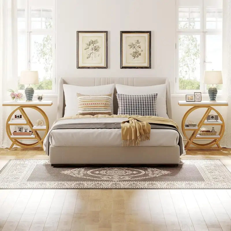 3-Tier End Table Side Table with Storage for Living Room