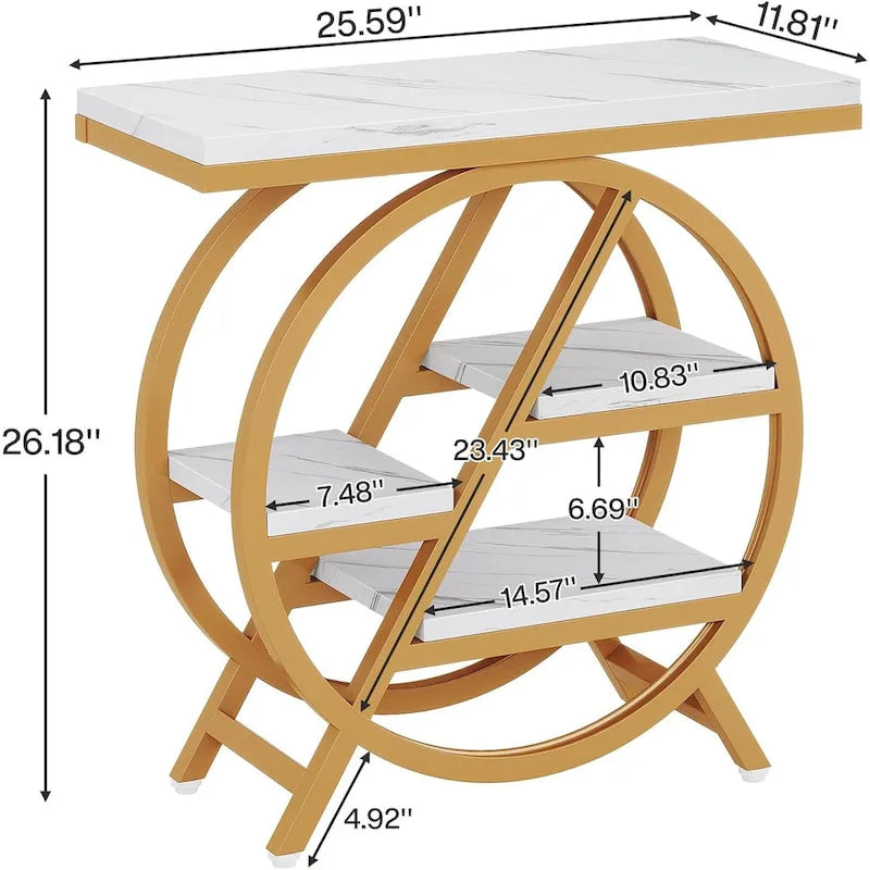 3-Tier End Table Side Table with Storage for Living Room