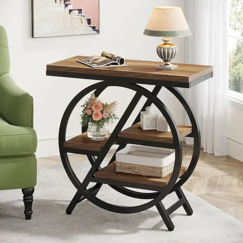 3-Tier End Table Side Table with Storage for Living Room