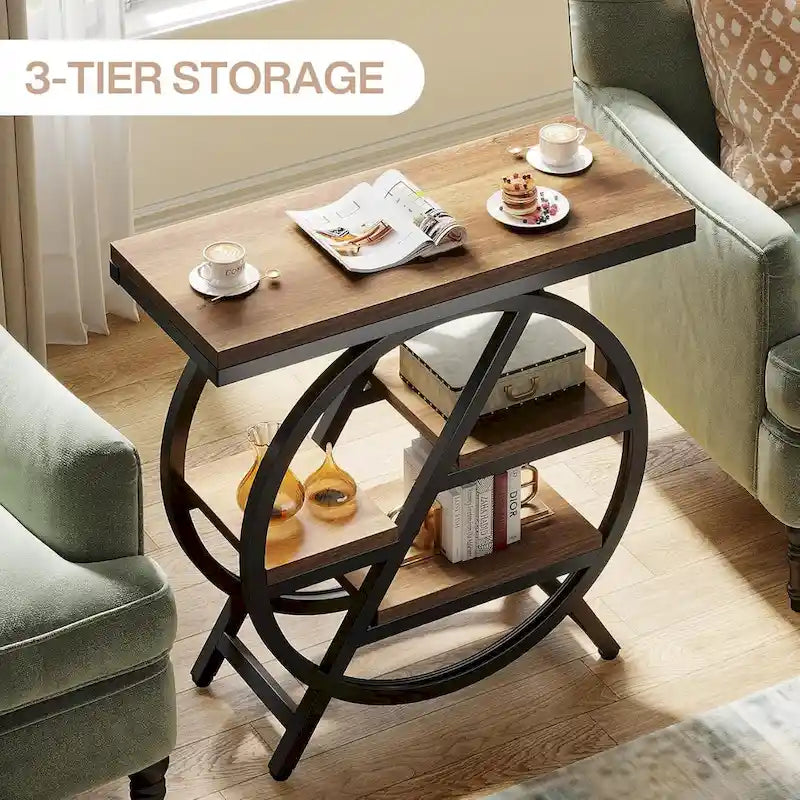 3-Tier End Table Side Table with Storage for Living Room