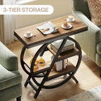 3-Tier End Table Side Table with Storage for Living Room
