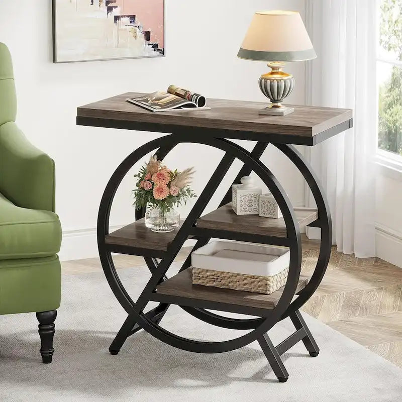 3-Tier End Table Side Table with Storage for Living Room
