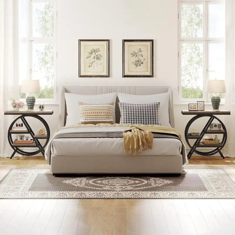 3-Tier End Table Side Table with Storage for Living Room