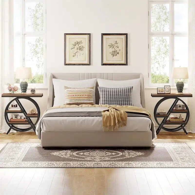 3-Tier End Table Side Table with Storage for Living Room