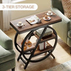 3-Tier End Table Side Table with Storage for Living Room