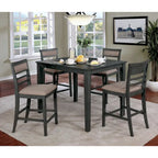 Yevana Contemporary Solid Wood 5-Piece Counter Height Dining Set