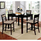Yevana Contemporary Solid Wood 5-Piece Counter Height Dining Set
