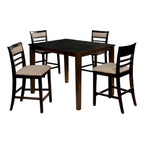 Yevana Contemporary Solid Wood 5-Piece Counter Height Dining Set