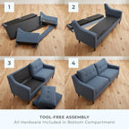 Ellen 75 Upholstered Scooped Arm Sofa